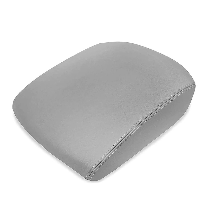 Priprilod Gray Leather Armrest Center Console Lid Replacement Cover Compatible