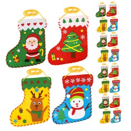 Totority 20pcs Xmas Sewing Kit Sewing Kit Felt Stocking Kit for Beginners Felt Christmas Felt Crafts Kits