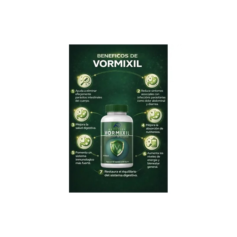 Vormixil 100 Cáps Apoyo Intestinal, Bienestar Digestivo Sabor Sin Sabor