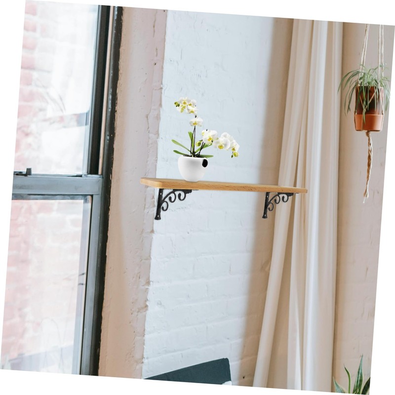 NAMOARLY Triangular Wooden Wall Shelf Brackets Decorative Support for Floating