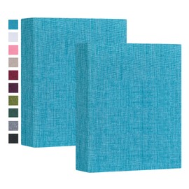 Mublalbum Small Photo Album 2 Pack, Blue, Linen Cover, Holds 52 Vertical 4x6 Photos
