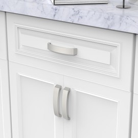 FURNIWARE Pack of 10 Brushed Nickel Cabinet Handles, Cupboard Handles Drawer Pulls 128mm(5 Inch) Hole Center, Hardware Modern Kitchen Cabinet Door Handles, for Kitchen and Bathroom Cabinets Cupboard