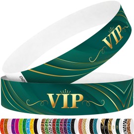 WM infinite VIP Wristbands - Tyvek Wristbands for Events - 3/4" Paper Wristbands 250 Pack for Parties, Concerts, Bar Clubs, Admission Tickets, VIP Customers (VIP Dark Green)