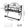 Adhesive Paper Towel Holder with Shelf, Wall Mount, 12in Black