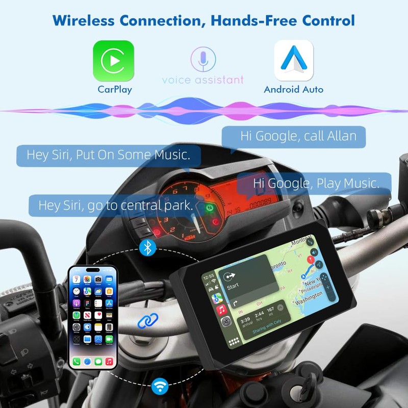 VSYSTO Motorcycle Dash Cam Front & Rear 1080P Cameras with