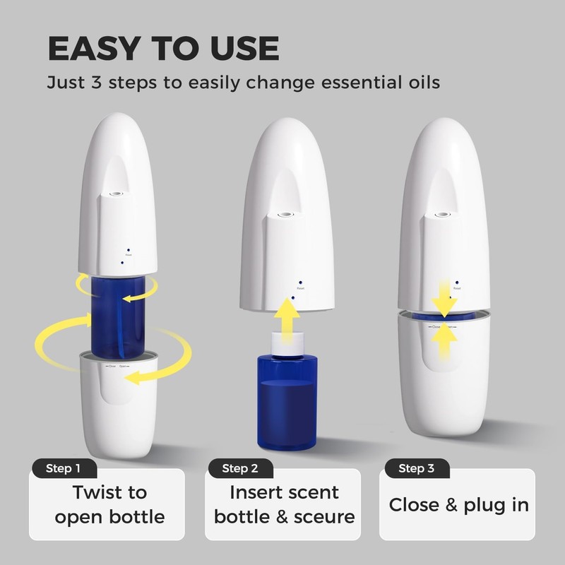 WSNUEEE Plug in Smart Waterless Diffuser, Coverage up to 500