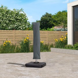 PURPLE LEAF Patio Umbrella Parasol Cover UV Resistant Outdoor Offset Cantilever Umbrella Cover with Zipper and Rod, Light Grey