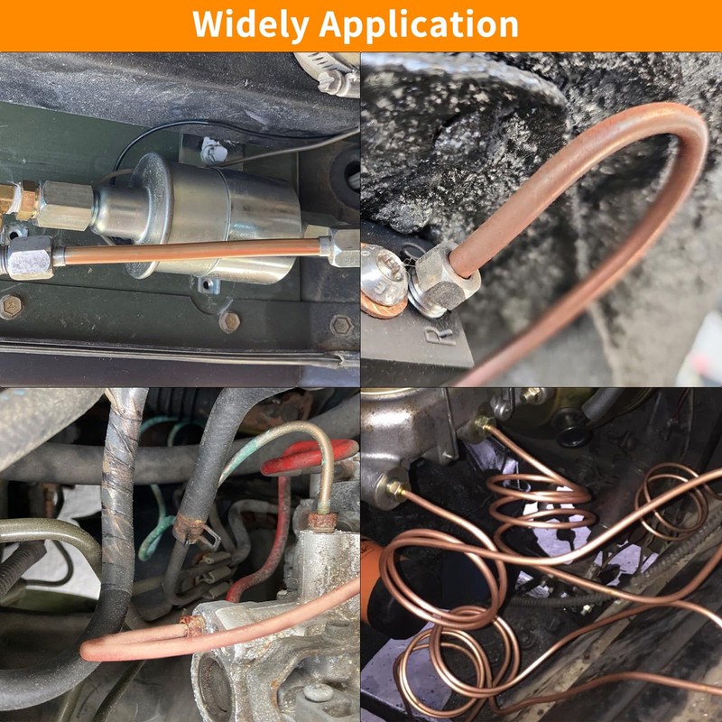 MuHize 25 ft 3/16" Copper Coated Brake Line Kit (Includes