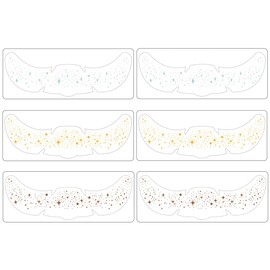 6Pcs Glitter Freckles Face Tattoo Glow Up Makeup Patches Face Freckles Temporary Tattoo Sticker Cute Glitter Makeup Accessories for Women Party Cosplay