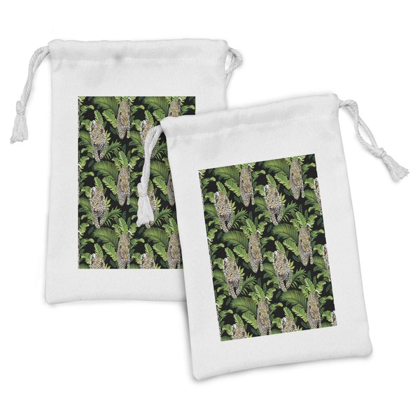 Ambesonne Wildlife Fabric Pouch Set of 2, Wild and Dangerous