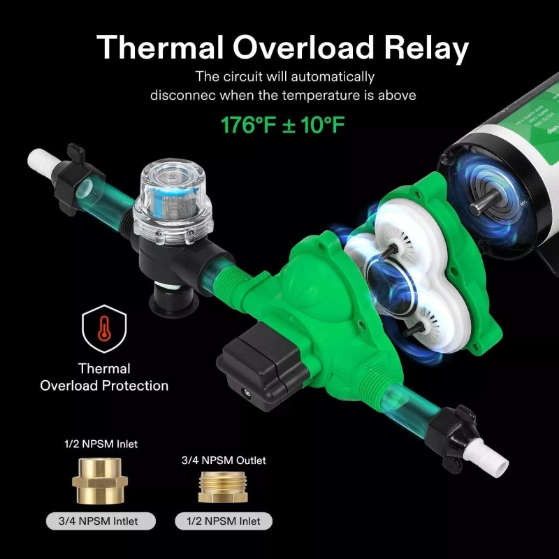 Unbranded Water Pressure Pump, 115VAC 4 GPM 45 PSI Diaphragm