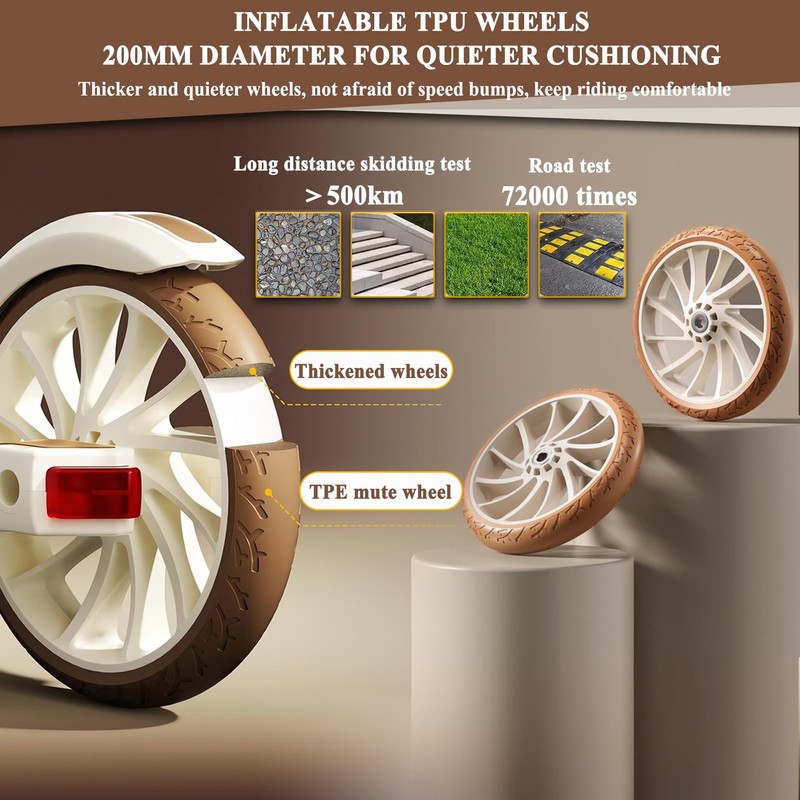 CUIOT Commuter Adult Scooter 330 lbs Capacity, 8IN Solid Tires