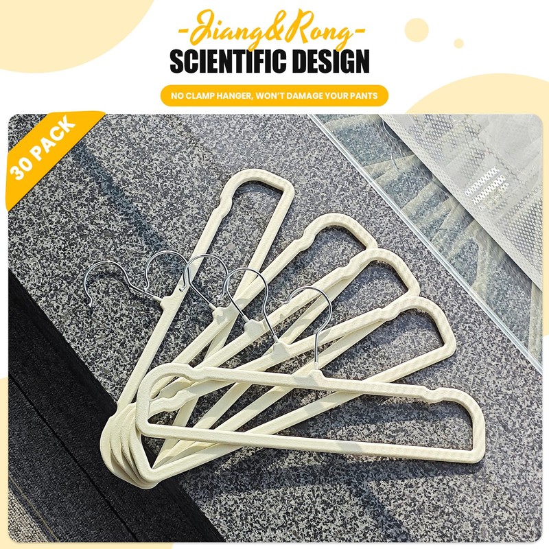 Jiang&Rong 30-Pack Velvet Pants Hangers, Space Saving Slim and Ultra-Thin