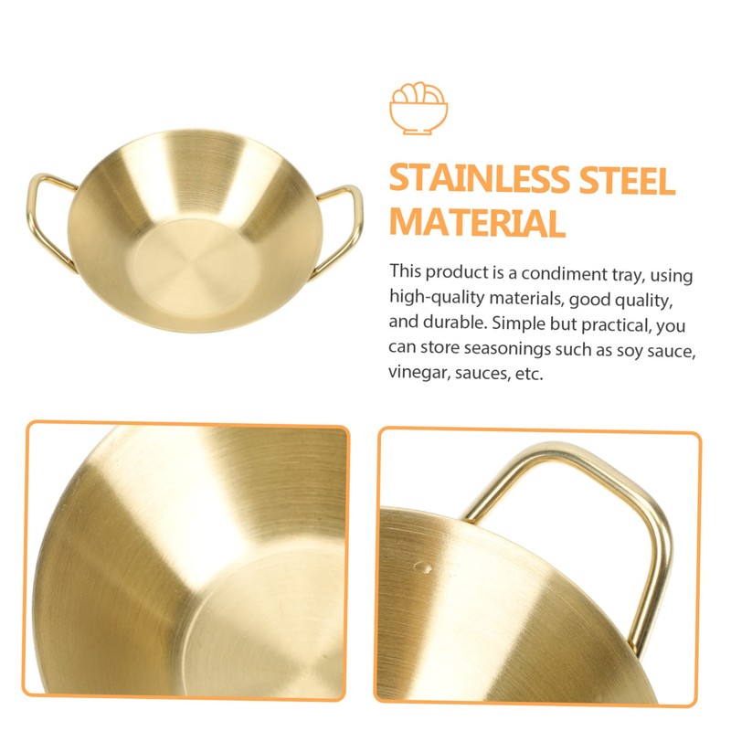 Ciieeo Stainless Steel Appetizer Dish Creative Condiment Plate for Sauces