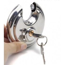 Pack of 4X Keyed Disc Padlock 4-Pack Heavy Duty Locks Stainless Steel Keyed-Alike Padlocks Waterproof Outdoors Lock with 3/8 Inch Shackle 2-3/4 Inch Wide Body