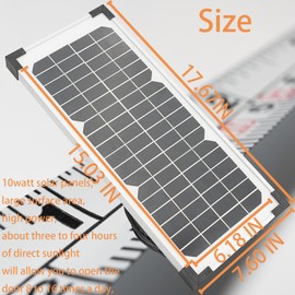 FOMIUZY 10W Solar Panel Kit FM123 Fit for Mighty Mule GTO PRO Gate Opener Parts MM571W MM371W 571W MM271 371 MM371W MM360 MM262 560 MM560 MM562 FM350 MM260 MM560 FM200 FM350 FM500 FM502 FM700 & More