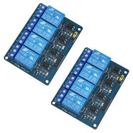 GTIWUNG 2pcs 4 Channel 24V Relay Module with Optocoupler for Raspberry Pi Arduino, Blue