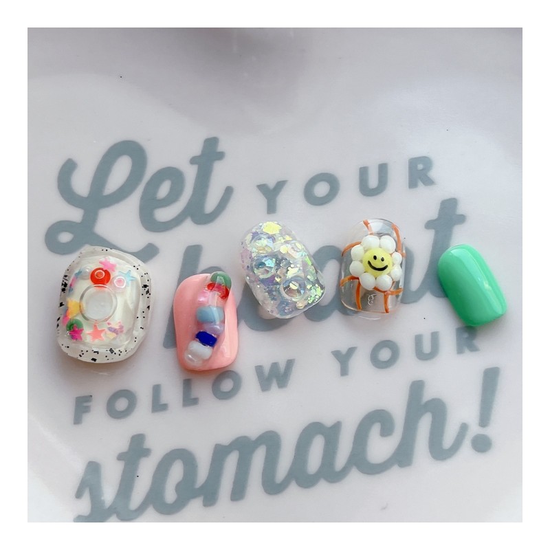 Water ball beads Handmade nail tips - Short nose pin