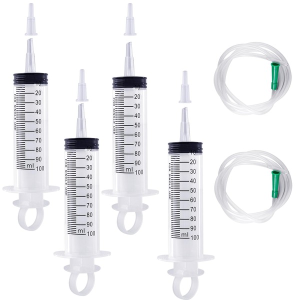 TAIHOBO Syringe 100 ml, Pack of 4 Large Syringes with