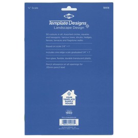 ALVIN, TD1178, Landscape Design Template, Drawing and Drafting Tool for Artists, Architects, Design and Drafting, 7 x 8.25 x .030 Inches