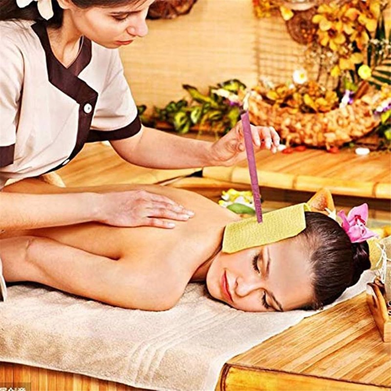 48個のイヤーキャンドルワックス 耳燭 耳専用 天然材料 アロマキャンドル ビーズワックス 有機植物 アロマセラピー 耳に使い 自然療法