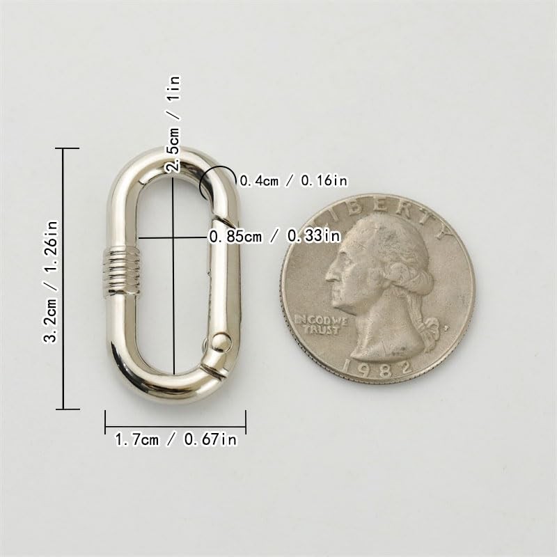 10 Pcs Spring Buckles Carabiner Clips Oval Rings Connector for