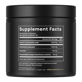 2150mg Super Liposomal Glutathione Supplement w. Vitamin C, Quercetin & Pure L Glutathione 2000mg Triple Action Formula Glutathione Liposomal Supplement w. Phospholipid Layer - 90 Pills, Non-GMO