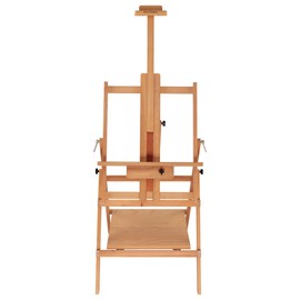 Da Vinci Multimedia Multi-Angle Convertible Artist Easel - Adjustable Center Mast, Hand-Crafted Deluxe Elm Wood, Adjustable Vertical to Flat Drawing Angle, Large Easel for Painting Canvases up to 45in