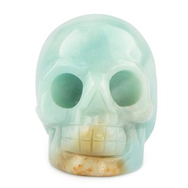 Artistone 2.0" Dragon Bloodstone Crystal Skull Statues Hand Carved Human Skeleton Figurines Head Bone Art Sculpture Reiki Healing Stone Statue Personality Bar,Home,Office,Art Room Decoration