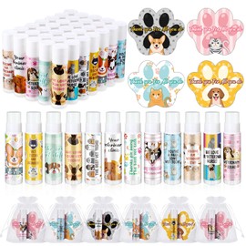 Heigble 36 Sets Vet Tech Gift Animal Lip Balm Thank You Tag Organza Bag Veterinarian Appreciation Gifts Vet Tech Week Gift for Veterinary Technologist Nurse Birthday Christmas End of Year Supplies
