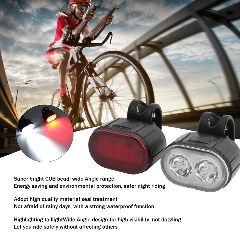 Bike LED Tail Light Front Light USB Rechargeable Cycling Safety