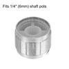 sourcing map 3pcs Potentiometer Knob Knurled Shaft Silver Aluminum 6mm