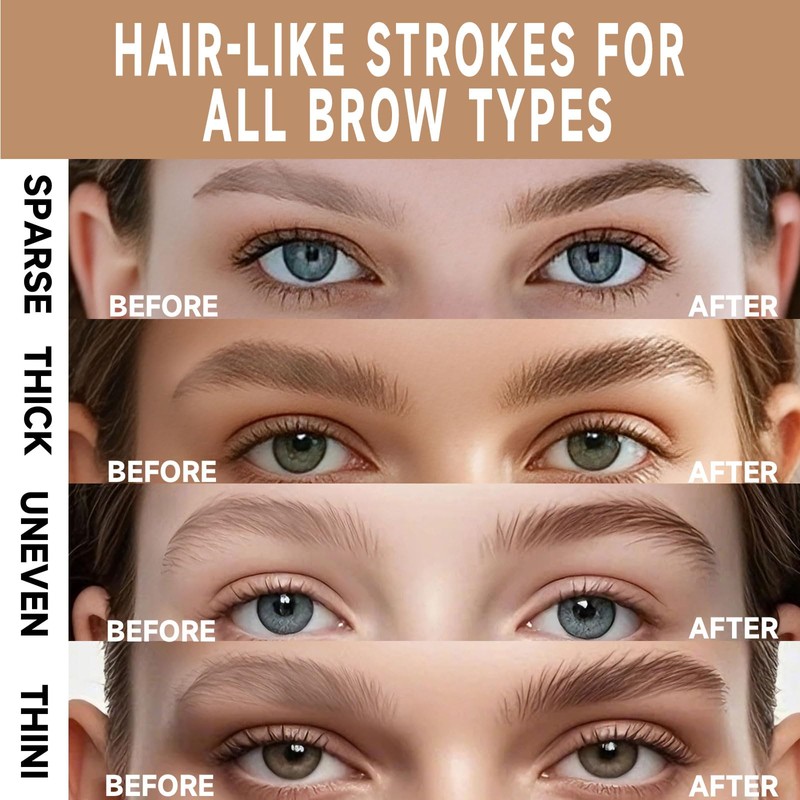 Eyebrow Pen for Women - Dual-Ended Microblading Pen with Multi-Prong