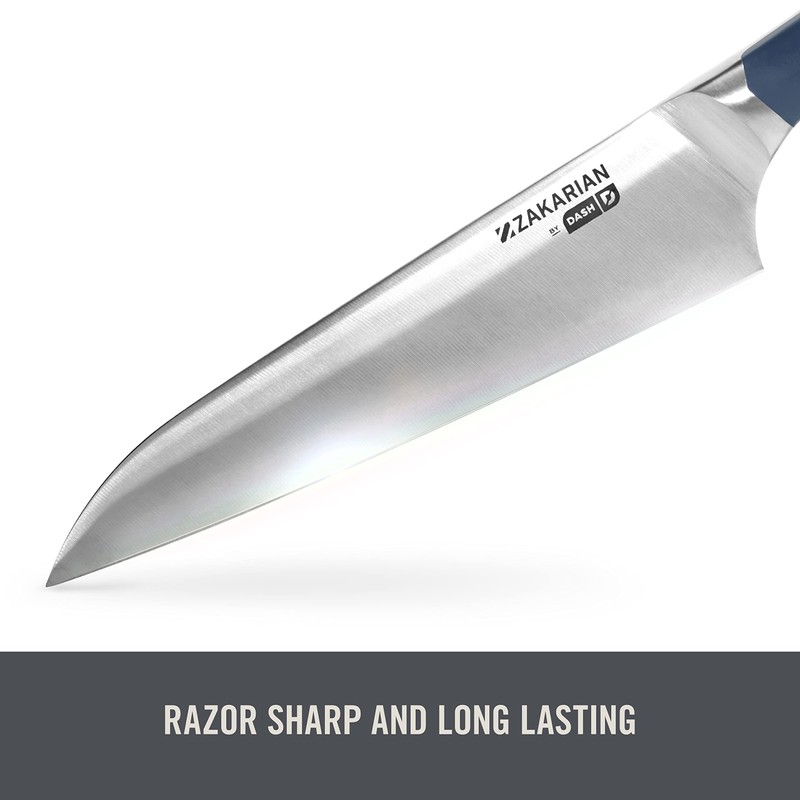 DASH Zakarian 6-Piece Steak Knife Set, Non-Serrated Full Tang German