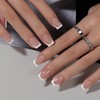 KQueenest Press on Nails Short French Tip - 30 Pieces