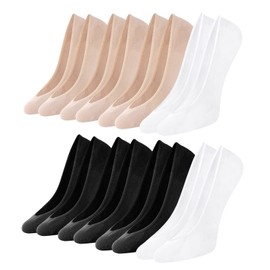 Toes Home Women's Socks, 8 pairs (3 black + 3 skin colour + 2 white)