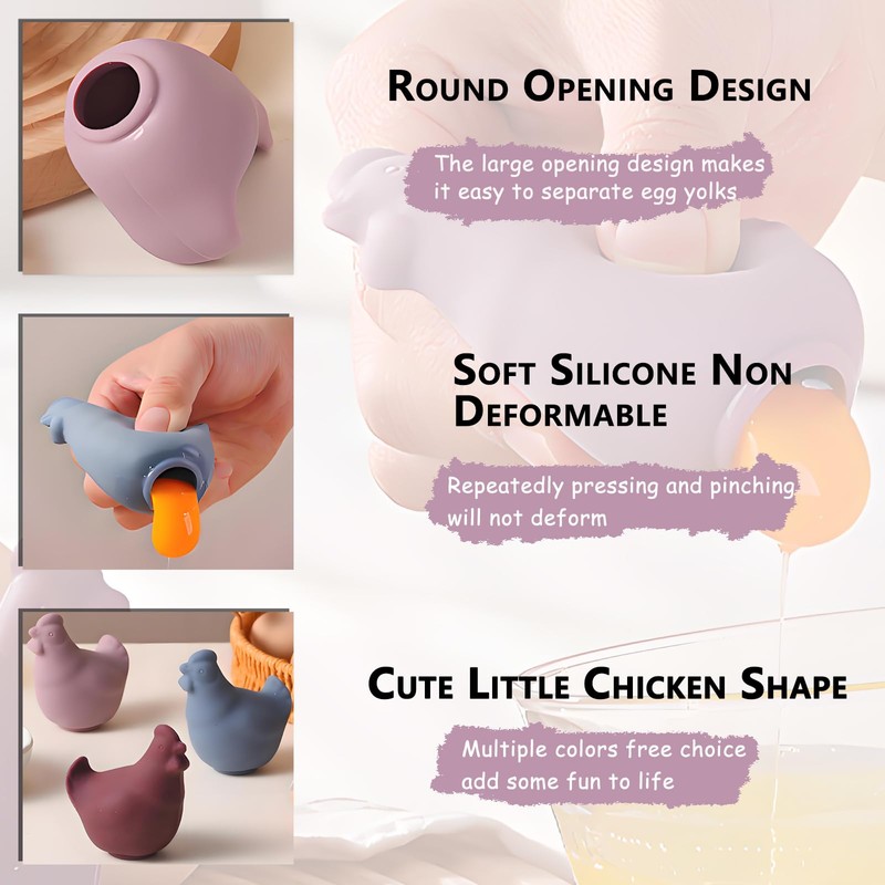 New Egg Separator for Raw Eggs, Egg Yolk Separator, Baking