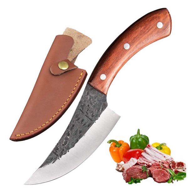 Utaki Boning Knife, Bone Skiing Knife, Butcher Knife, Carving Knife, Hand Made Forged Kitchen Knife, Sharp Sharp, Case Included