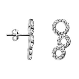 SOFIA MILANI - Women's Earrings 925 Silver with Zirconia Stones - Circles Ear Climbers - 20831, Sterling Silver, Cubic Zirconia