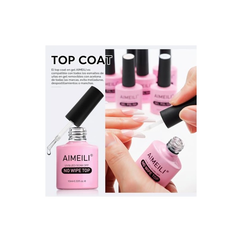 AIMEILI- Kit de esmalte de uñas en gel con base