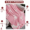 Luxape Bow Blanket Pink Bows Soft Throw Blanket Reversible Premium