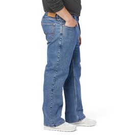 Levi Strauss Signature Gold Men's Relaxed Fit Flex Jeans (Available in Big & Tall), Medium Indigo-Waterless, 42W x 30L