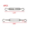 Risbay 6PCS Silver M5 Stainless Steel Hook and Hook Turnbuckles