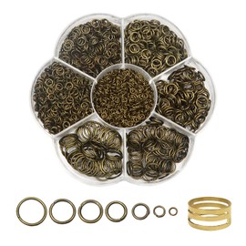 Toaob 2300 Pieces Old Bronze Jump Rings Split Rings 3 mm to 10 mm Metal Chain Rings Jump Rings with Opener for Necklaces Bracelet DIY Jewellery Making