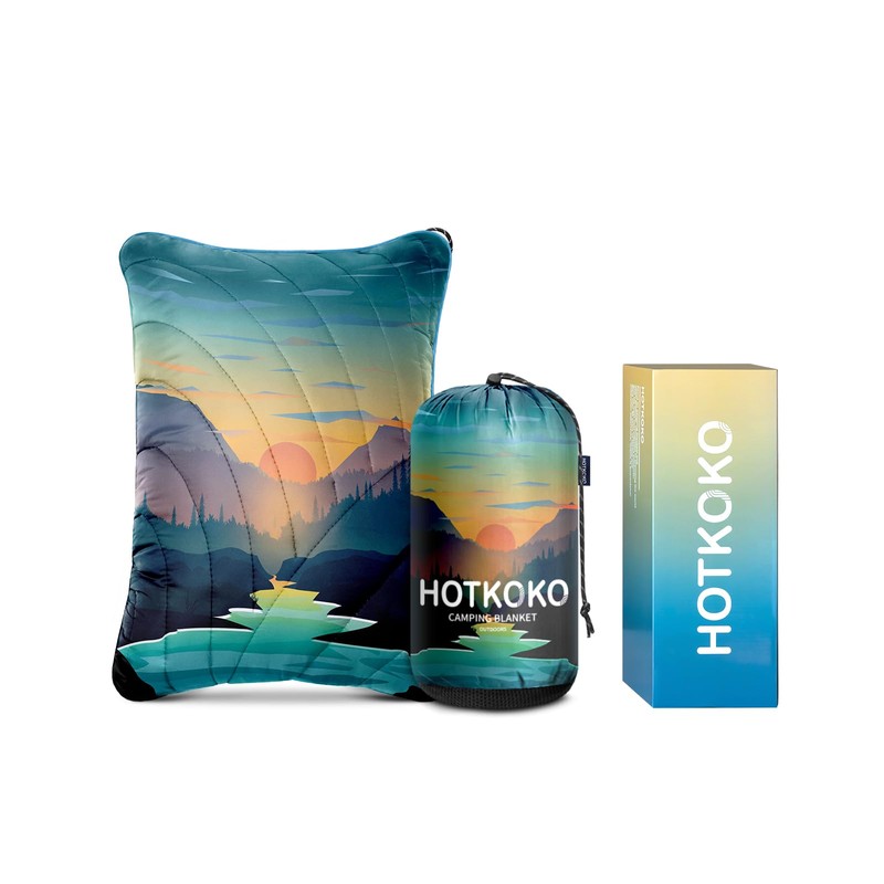 hotkoko Camping Pillow,Supportive Compressible Travel Pillow Large Size Lightweight Camp