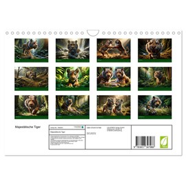 Majestic Tigers (Wall Calendar 2026 DIN A4 Landscape), CALVENDO Monthly Calendar: Every Month AI-Generated Tigers (CALVENDO Animals)