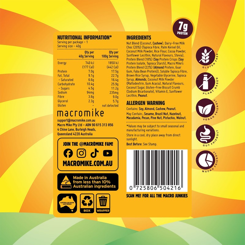 Macro Mike Protein Indulgence Ball Golden Gaytime 12x40g