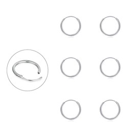 EPIRORA Silver Hoop Earrings for Women Men- Cartilage Earring Endless Small Hoop Earrings Set,3 Pairs of Hypoallergenic 925 Sterling Silver Tragus Earrings Nose Lip Rings (8mmx3)