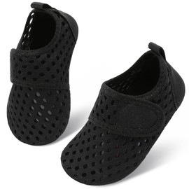 L-RUN Soft Barefoot Shoes Toddler Aqua Socks for Girls Beach Swimming Surf Pool Black 0-6 Month=EU15-16