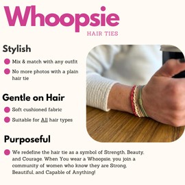 Whoopsie Boho Hair Ties and Bracelets for Women - Orange Elastic Hair Bands for Ponytails, Dual Use for Thin and Thick Hair